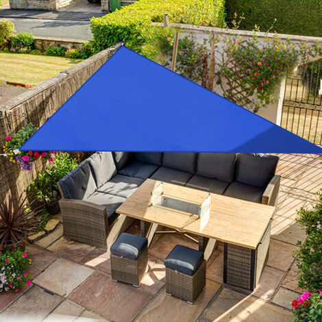 Blue Outdoor Sun Shade Sail Garden Patio Sunscreen Awning Canopy Shade UV Block Triangle 2x2x2m