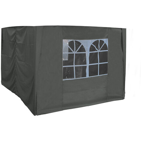 Side Panels for Outdoor Pop Up Gazebo Garden Marquee Tent Replacement 2x2m Anthracite