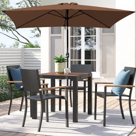 3x2M Outdoor Patio Umbrella Canopy Tilt Crank Sun Shade Garden ...