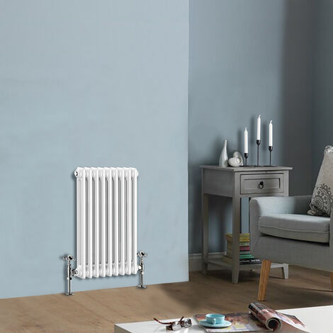 600 X 425 mm Traditional Double Column Horizontal Central Heating Cast Iron Rads White (1/4)