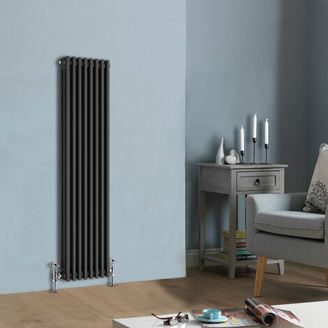 Traditional Cast Iron Style Radiator Vertical Triple Column Rads Anthracite 1500 x 380mm (1/4)