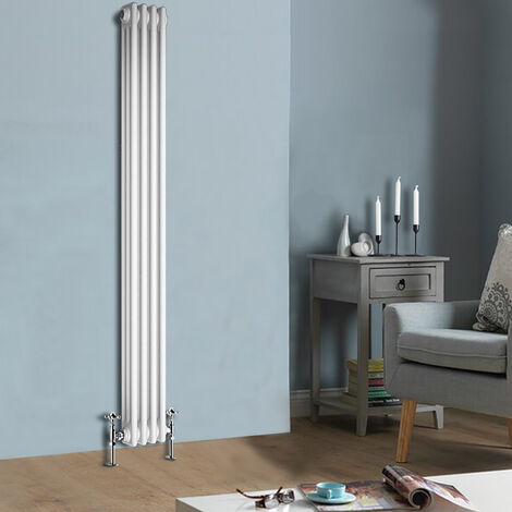 1800 x 200 mm Traditional White Vertical Cast Iron Radiator Triple Column (1/4)
