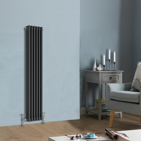 Traditional Cast Iron Style Radiator Vertical Triple Column Rads Anthracite 1500 x 290mm (1/4)