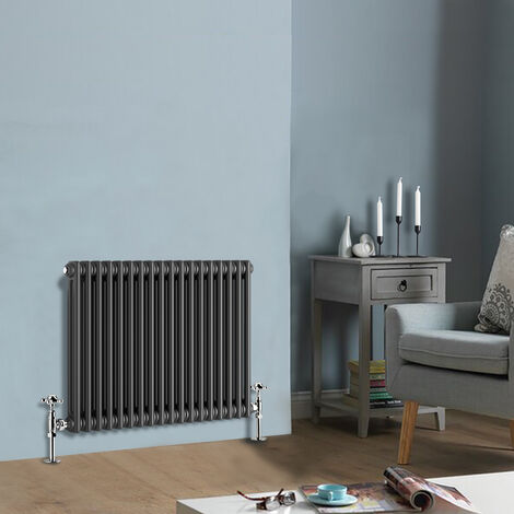 NRG Cast Iron Style Radiator Traditional Anthracite Central Heating Rads Horizontal 2 Column 600x830mm