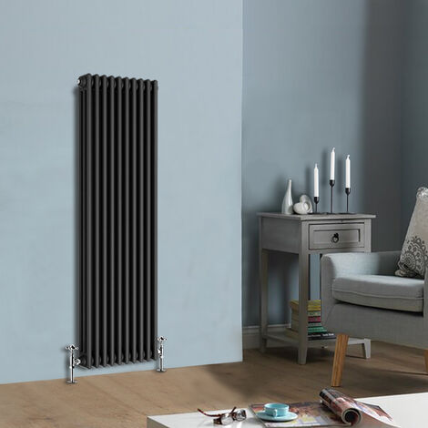 Traditional Cast Iron Style Radiator Vertical Triple Column Rads Anthracite 1500 x 470mm (1/4)
