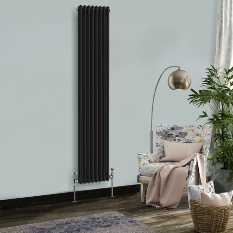 Traditional Vintage Cast Iron Style Radiator Black 2 Column 1800 x 380mm (1/5)