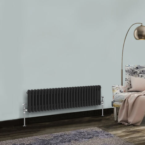 Traditional Vintage Cast Iron Style Radiator Black 2 Column 300 x 1190mm (1/5)