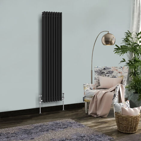 Traditional Vintage Cast Iron Style Radiator Black 3 Column 1500 x 382mm (1/5)