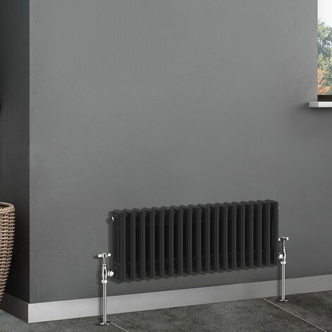 Traditional Radiator Cast Iron Style Radiator 3 Column Black 300x832mm