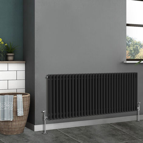 Traditional Radiator Cast Iron Style Radiator 3 Column Black 600x1462mm