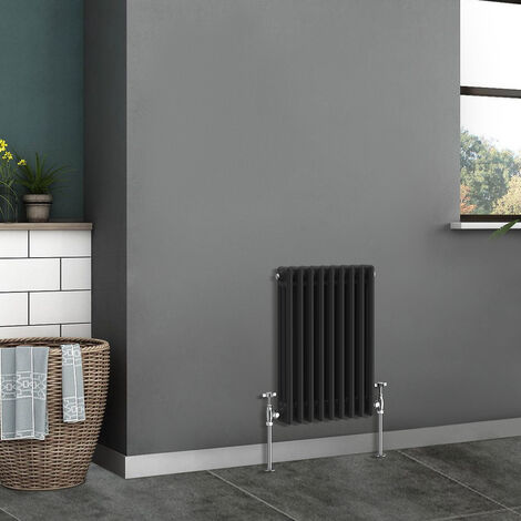 Traditional Radiator Cast Iron Style Radiator 3 Column Black 600x427mm