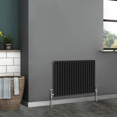 Traditional Radiator Cast Iron Style Radiator 3 Column Black 600x832mm