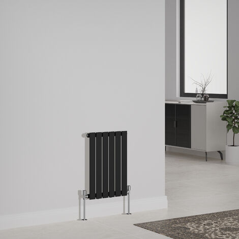 Designer Radiator Flat Panel Central Heating Rads Horizontal Single 600x408mm Black