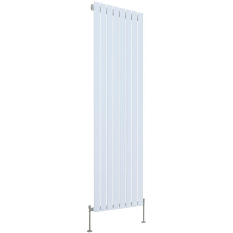 White Radiator Flat Panel Central Heating Rads with Angle Square Valve Vertical Single 1800x544mm
