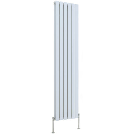 White Radiator Flat Panel Central Heating Rads with Angle Square Valve Vertical Double 1800x408mm (1/2)