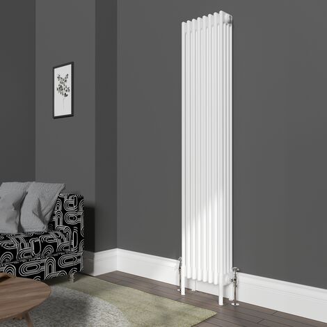 Traditional 4 Column Radiator Cast Iron Style Heating Rads Vertical White 1800x380mm