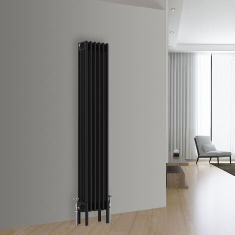 Traditional Vintage Cast Iron Style Radiator Black 4 Column 1500x290mm (1/5)