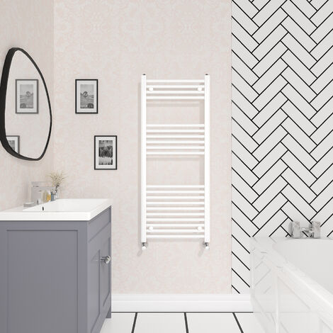 Bathroom Straight Heated Towel Rail Radiator Ladder Warmer Heating White 1200x500mm