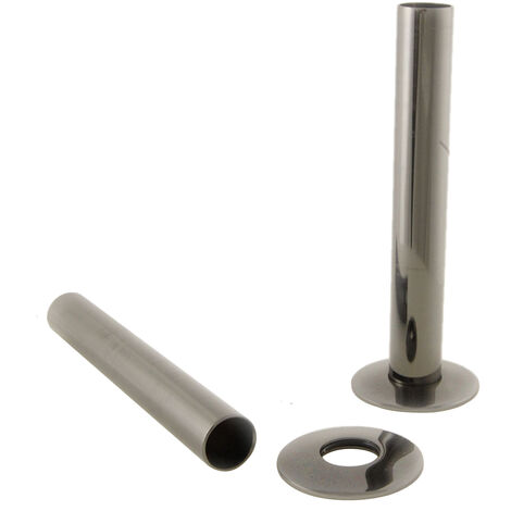 180mm Radiator Valve Pipes and Collars Easy Fit Packs Plumbing Tubes Brass Black Nickel