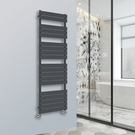 Flat Panel Heated Towel Rail Bathroom Rad Radiator Anthracite 1800x600mm