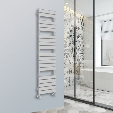 Flat Panel Heated Towel Rail Bathroom Rad Radiator Chrome 1800x450mm