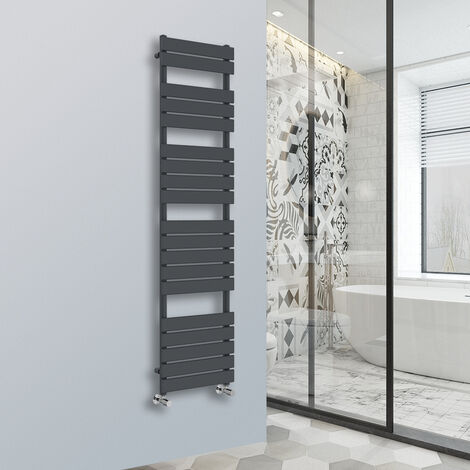 Flat Panel Heated Towel Rail Bathroom Rad Radiator Anthracite 1800x450mm