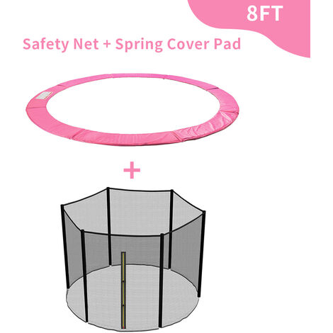 Greenbay 8FT Pink Trampoline Replacement Spring Cover Padding Pad & Safety Net Enclosure Surround Bundle (1/4)