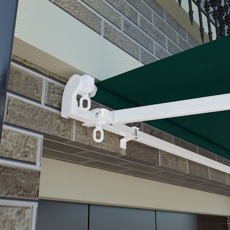 Greenbay 4.5 x 3m Manual Awning Retractable Angle Adjustable Canopy Patio Garden Sun Shade Shelter Green