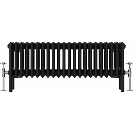 NRG Black Traditional 4 Column Radiator Cast Iron Style Heating Rads ...