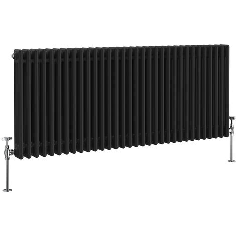 NRG Traditional Vintage Cast Iron Style Radiator Horizontal Rad Black 3 Column 600 x 1462mm