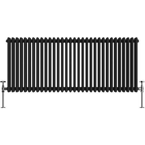 NRG Traditional Vintage Cast Iron Style Radiator Horizontal Rad Black 3 Column 600 x 1462mm