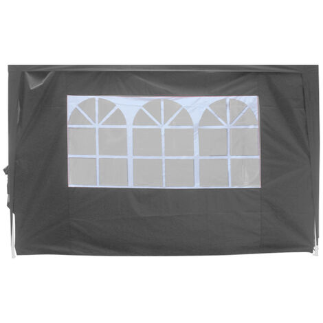 3x3M Anthracite Pop Up Gazebo Side Panel Wall with Window 1 Piece Only (1/5)