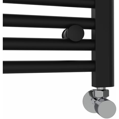 Black Heated Towel Rail Ladder Radiator Modern Bathroom Curved 1000x600mm