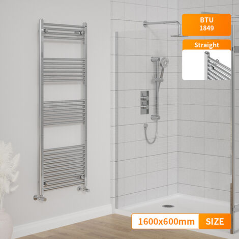 1600x600mm Heated Towel Rail Chrome Designer Radiator Modern Bathroom ...