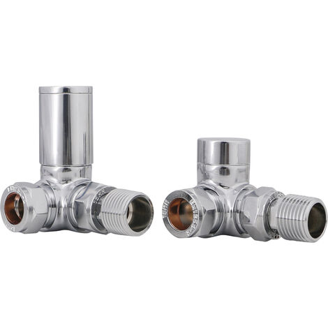 Round Head Manual Corner Radiator Rad Valves 1/2