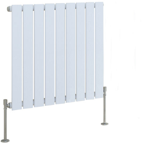 Designer Radiator White Flat Panel Column Bathroom Central Heating Horizontal 600x612mm Single