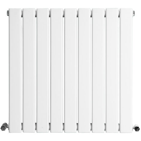Designer Radiator White Flat Panel Column Bathroom Central Heating Horizontal 600x612mm Single