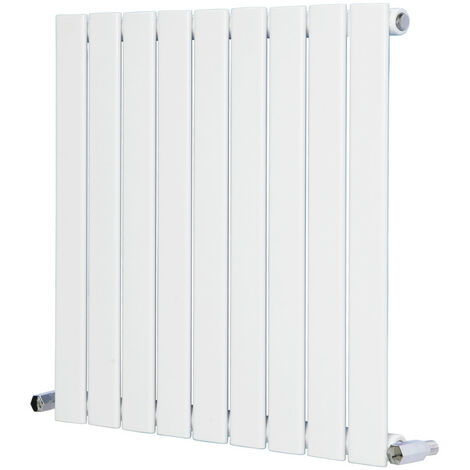 Designer Radiator White Flat Panel Column Bathroom Central Heating Horizontal 600x612mm Single