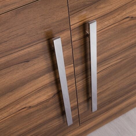 Bathroom Floor Standing Vanity Unit Basin Sink Cabinet Flat Pack Walnut