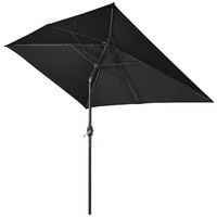 3x2M Black Outdoor Sun Shade Umbrella with Cover Patio Garden Parasol ...