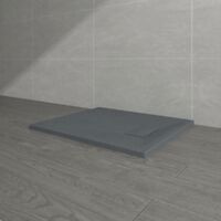NRG 900 x 700mm Anthracite SMC Rectangle Slate Effect Bathroom Shower Enclosure Tray