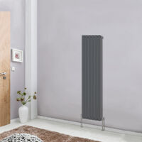 Anthracite Flat Panel Radiator Designer Column Bathroom Central Heating Single 1600x408mm