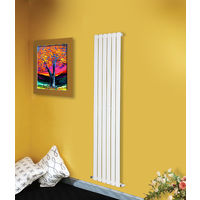Vertical Flat Single Panel Column Designer Radiator 1600x408 Bathroom Central Heating White