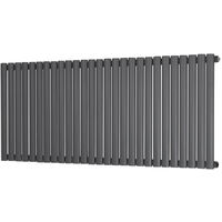 Horizontal 600x1593 Oval Column Single Panel Designer Radiator Premium Bathroom Central Heating Anthracite