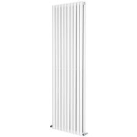 Designer Vertical White 1800x590 Radiator Tall Upright Bathroom Heater Modern Oval Column Double Panel Central Heating