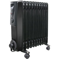 11 Fin Oil Filled Radiator 240V 2500W Electric Portable Heater 3 Heat Thermostat