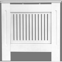 Modern Radiator Cover MDF Cabinet with Modern Vertical Style Slats White Painted Small - 780 x 815 x 190(mm)