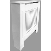 Modern Radiator Cover MDF Cabinet with Modern Vertical Style Slats White Painted Small - 780 x 815 x 190(mm)