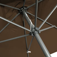 Greenbay 2x3m Garden Parasol Umbrella Patio Outdoor Sun Shade Aluminium Crank Tilt Mechanism Coffee