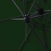 Greenbay 3m Garden Banana Parasol Patio Sun Shade Shelter Crank Hanging Rattan Cantilever Umbrella Green